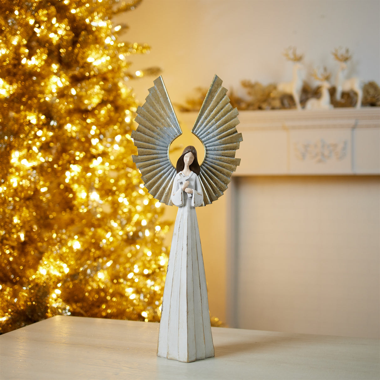 Holiday angel statue 24.5"h