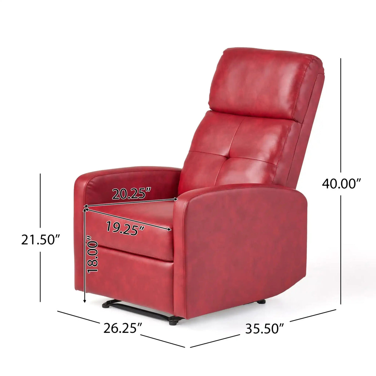 Contemporary Recliner Chair With Push Back Function