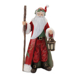 Holiday santa with lantern statue 13.5"h