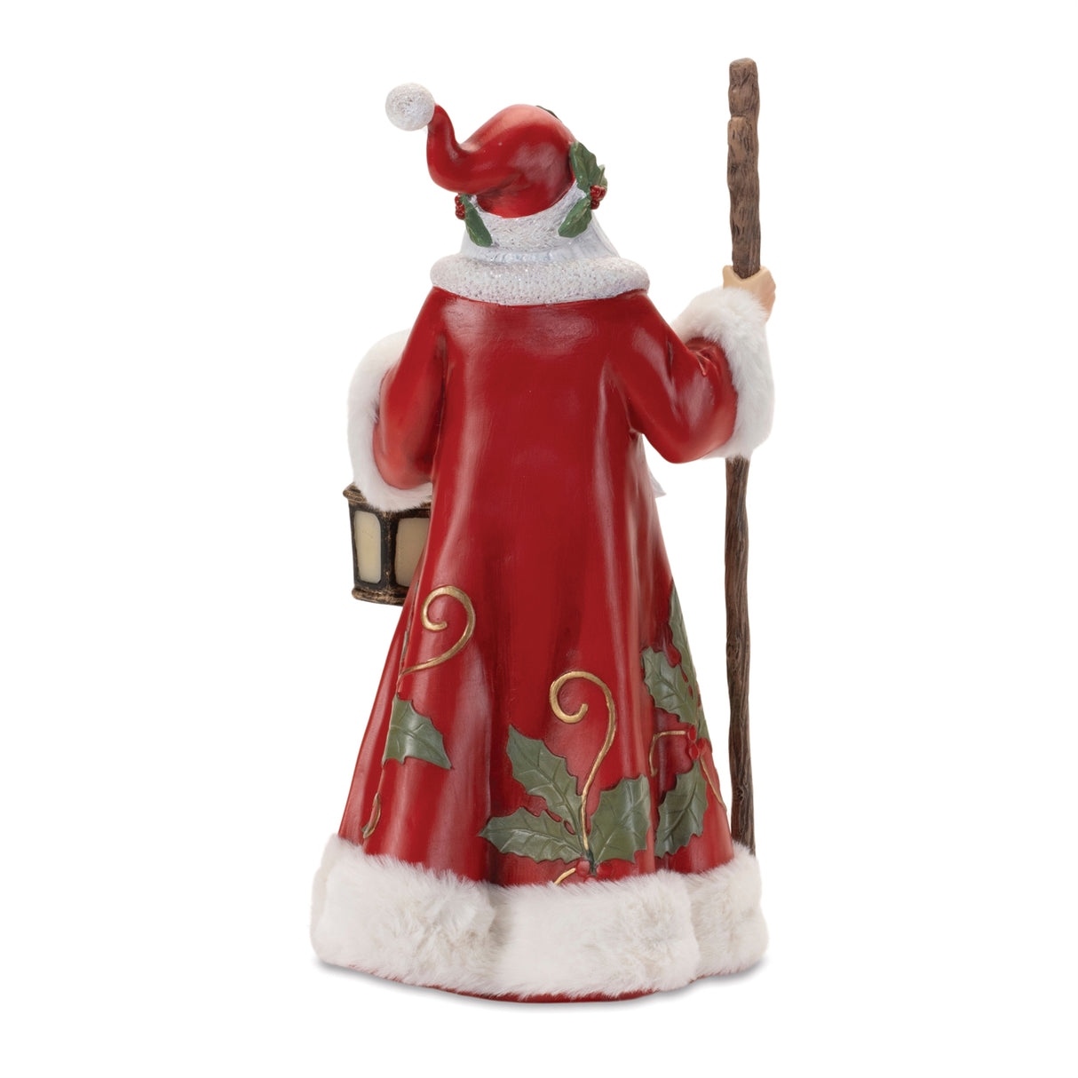 Holiday santa with lantern statue 13.5"h