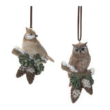 Snowy-cardinal-bird-and-owl-ornament-(set-of-12)-Christmas-Ornaments