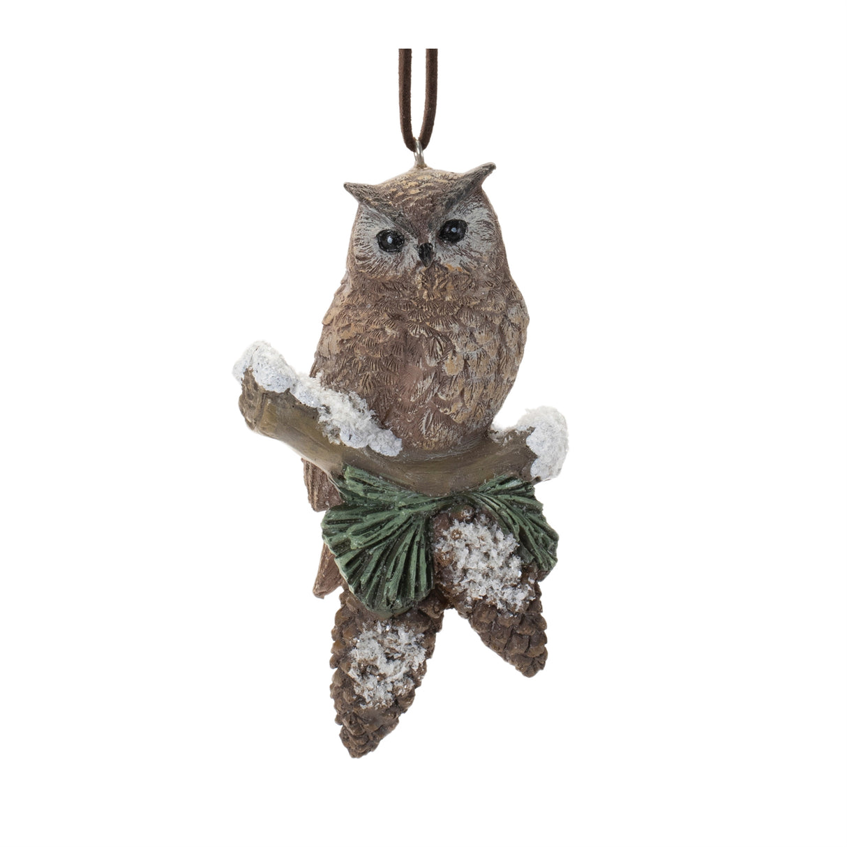 Snowy cardinal bird and owl ornament (set of 12)
