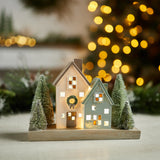 Led winter village 8"l