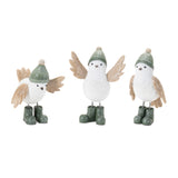 Winter bird with snowboots figurine (set of 6)