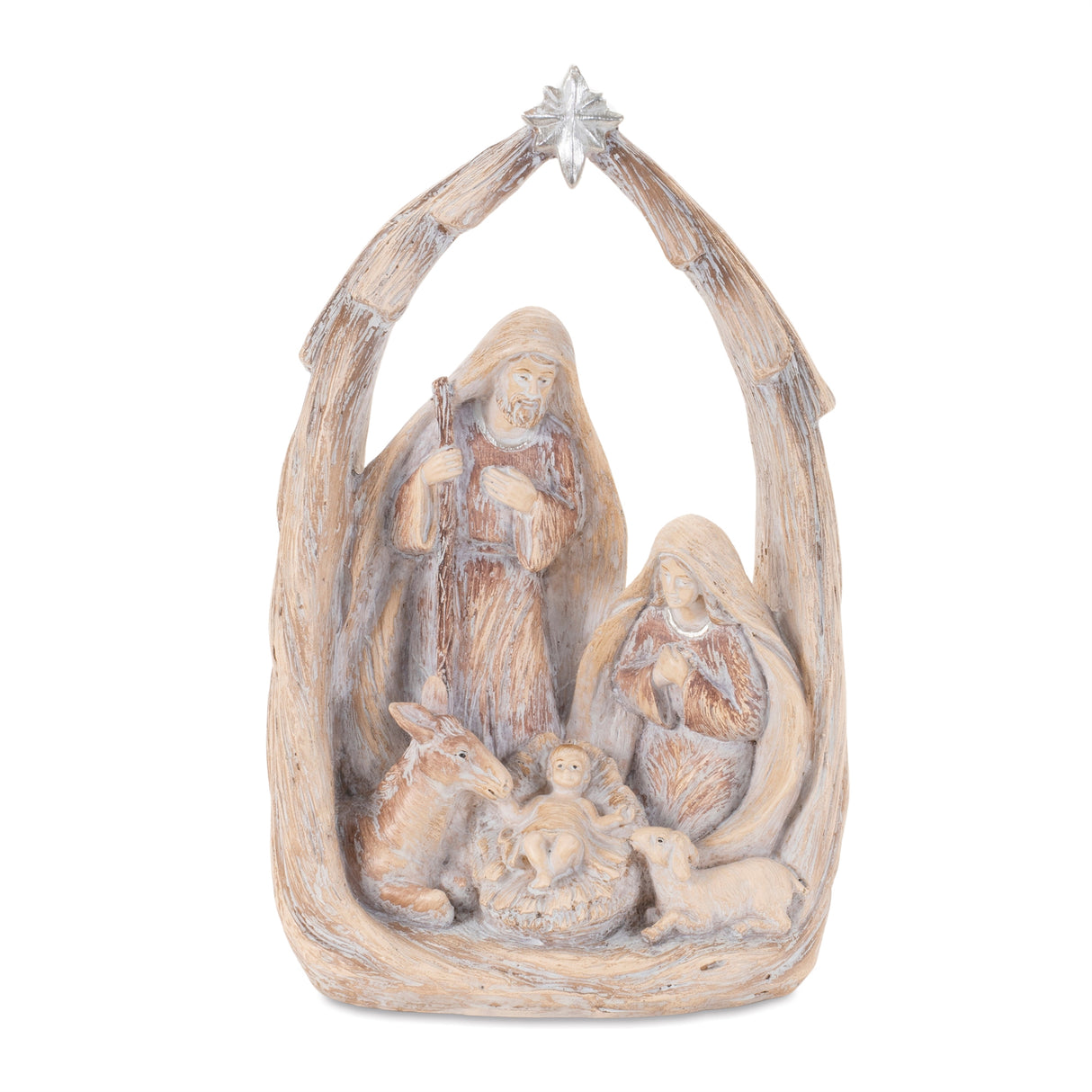Holiday nativity scene display 8"h