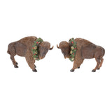 Winter bison figurine (set of 2)