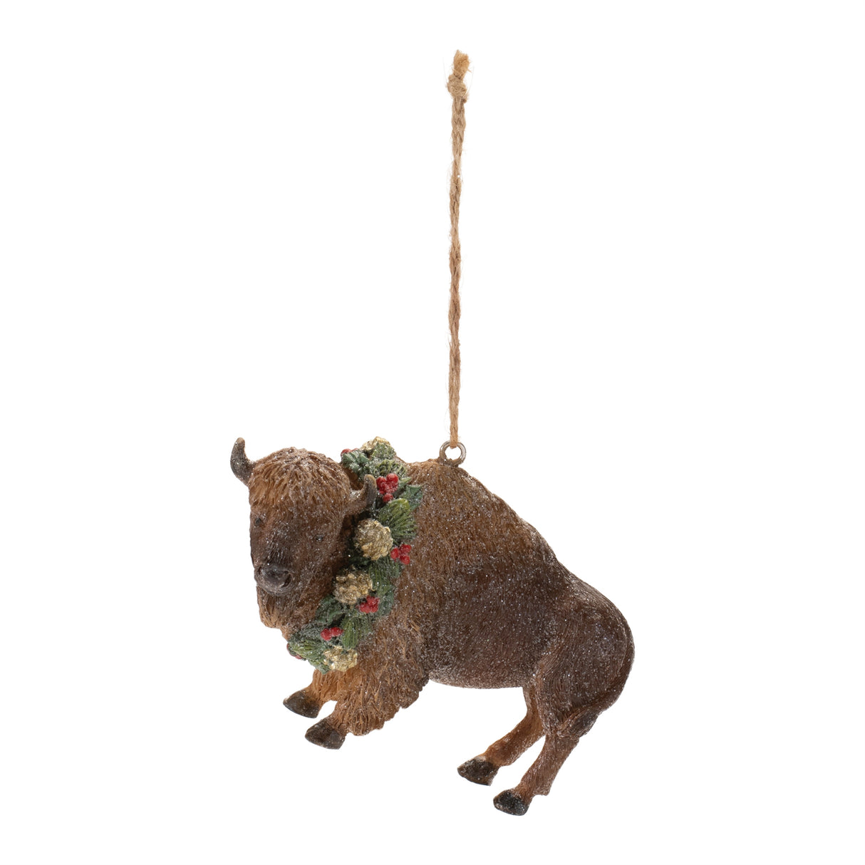 Glittered bison ornament (set of 12)