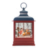 Led woodland snowman snow globe 12"h