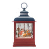 Led woodland snowman snow globe 12"h