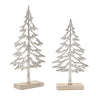 Metal-tree-with-wood-base-(set-of-2)-Decorative-Objects