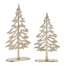 Metal tree with wood base (set of 2)