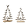Metal-christmas-tree-with-wood-base-(set-of-2)-Christmas-Trees