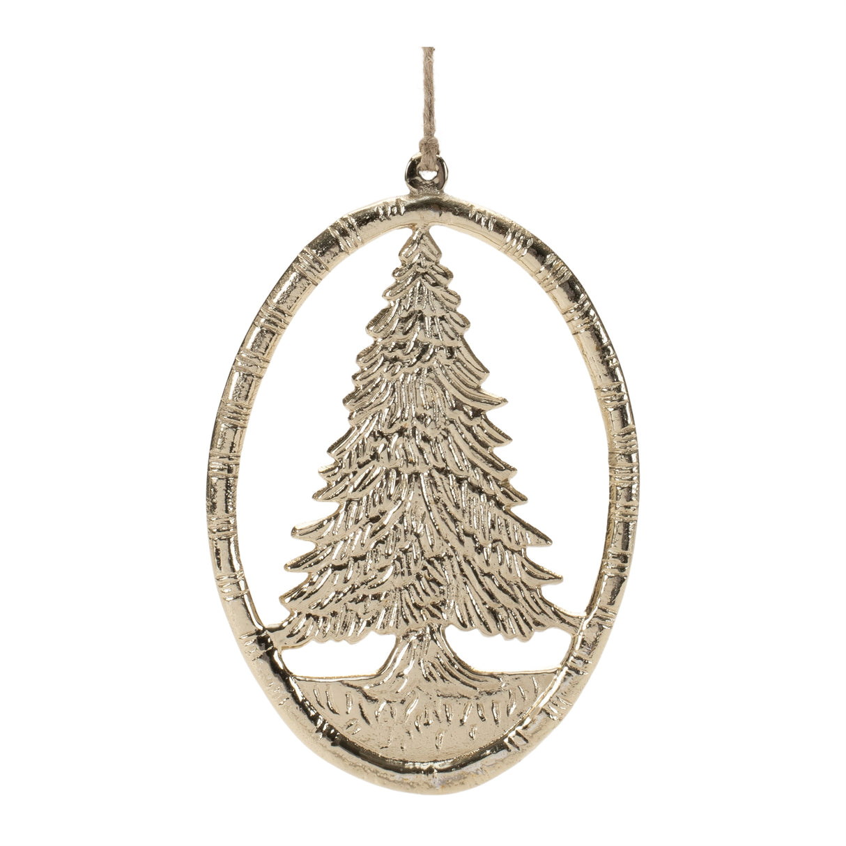Etched metal pine tree ornament (set of 12)