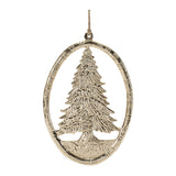 Etched metal pine tree ornament (set of 12)