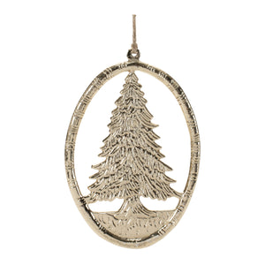 Etched Metal Pine Tree Ornament (Set of 12)