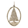 Etched metal pine tree ornament (set of 12)