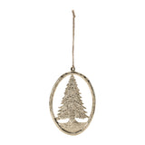 Etched metal pine tree ornament (set of 12)