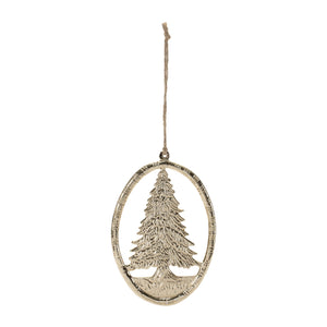 Etched Metal Pine Tree Ornament (Set of 12)
