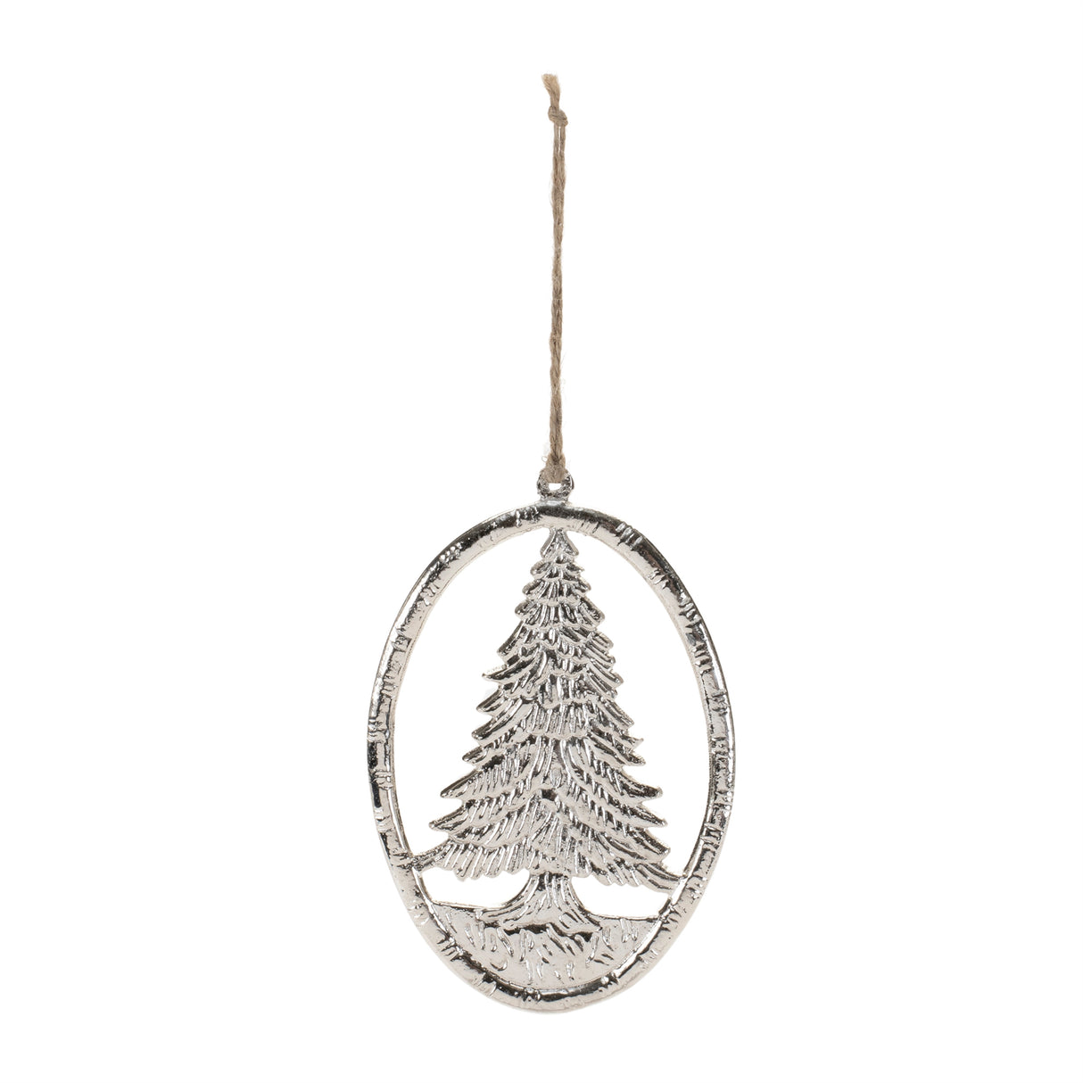 Etched metal pine tree ornament (set of 12)