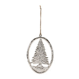 Etched metal pine tree ornament (set of 12)