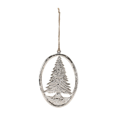 Etched metal pine tree ornament (set of 12)