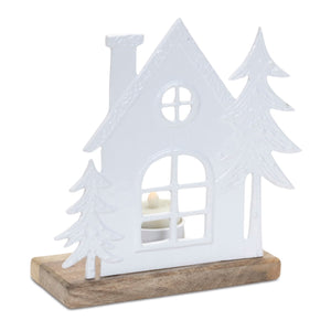 Metal-House-Tealight-Candle-Holder-(Set-of-2)-Candle-Holders