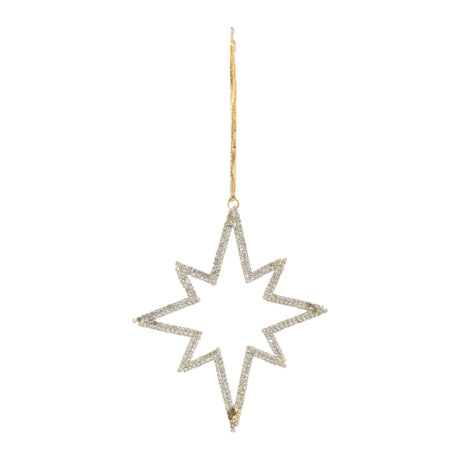 Jeweled metal star ornament (set of 12)