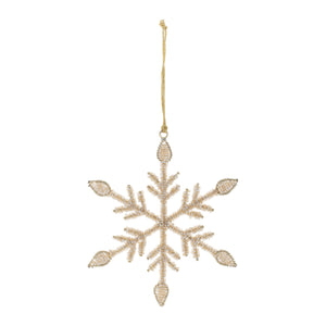 Beaded Metal Snowflake Ornament (Set of 12)