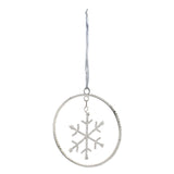 Jeweled metal hanging snowflake ornament (set of 12)