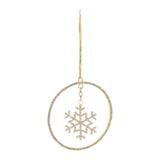 Jeweled metal hanging snowflake ornament (set of 12)