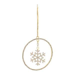 Jeweled Metal Hanging Snowflake Ornament (Set of 12)
