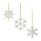 Jeweled Metal Snowflake Ornament (Set of 12)