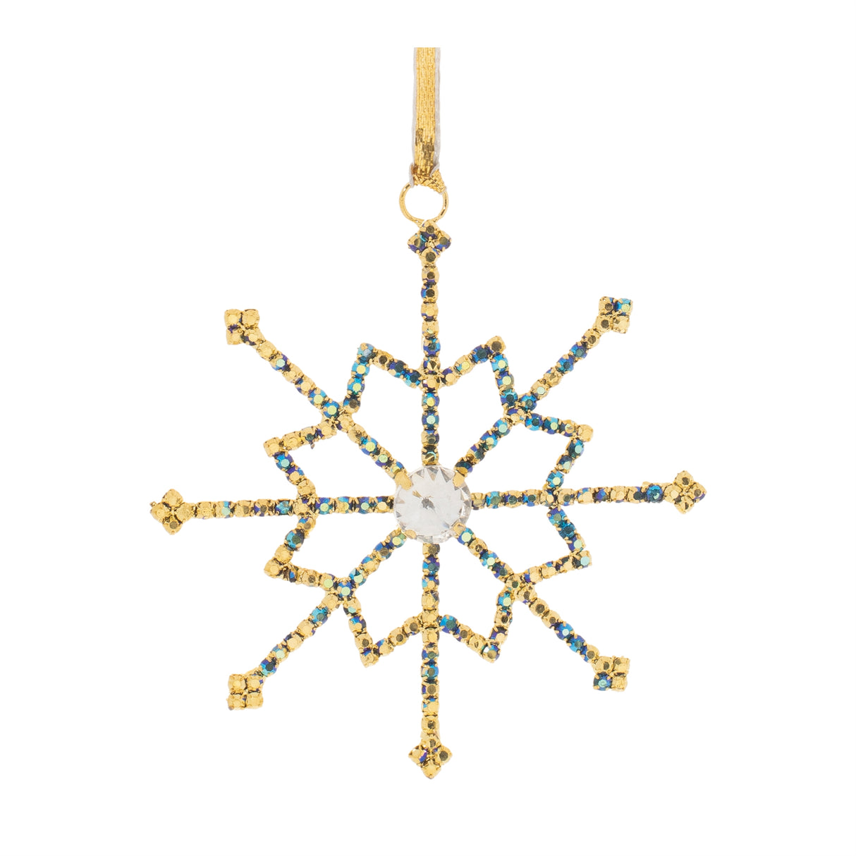 Jeweled Metal Snowflake Ornament (Set of 12)