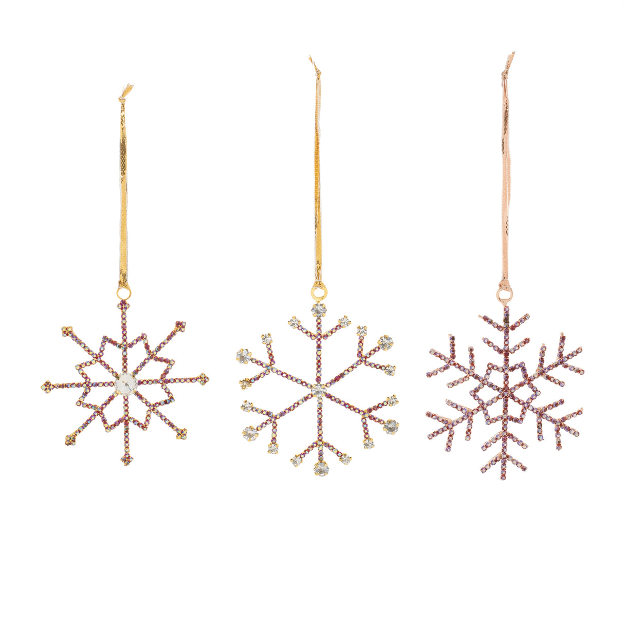 Jeweled Metal Snowflake Ornament (Set of 12)