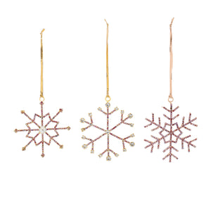 Jeweled Metal Snowflake Ornament (Set of 12)