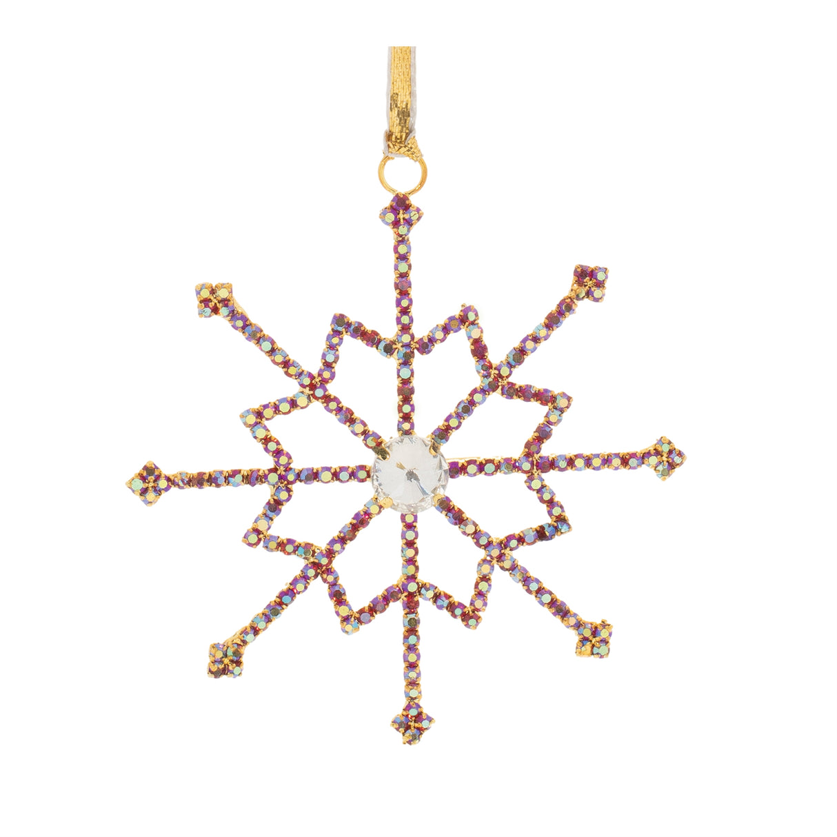 Jeweled Metal Snowflake Ornament (Set of 12)