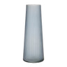 Etched ribbed glass vase 11.75"h