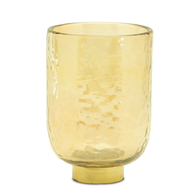 Gold-glass-vase-with-metal-accent-(set-of-2)-Vases