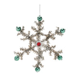 Jeweled tinsel snowflake ornament (set of 12)