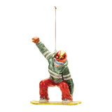 Glittered glass snowboarder ornament (set of 6)
