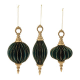 Glittered folded paper ornaments (set of 6)