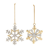 Jeweled metal snowflake ornament (set of 2)