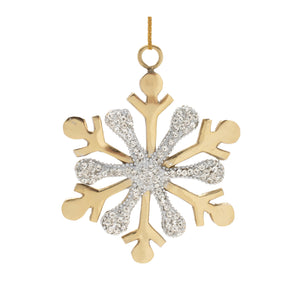 Jeweled Metal Snowflake Ornament (Set of 2)