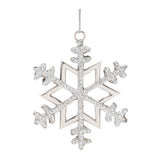 Jeweled metal snowflake ornament (set of 2)