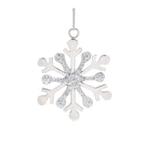 Jeweled metal snowflake ornament (set of 2)