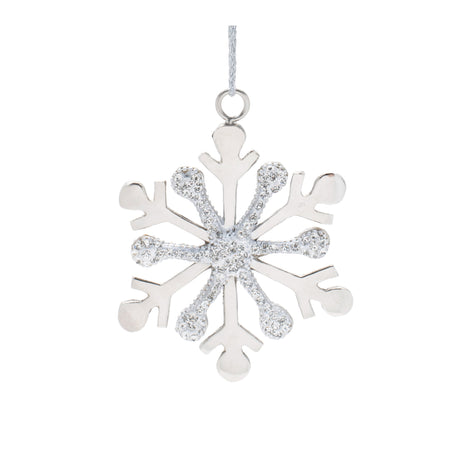 Jeweled Metal Snowflake Ornament (Set of 2)