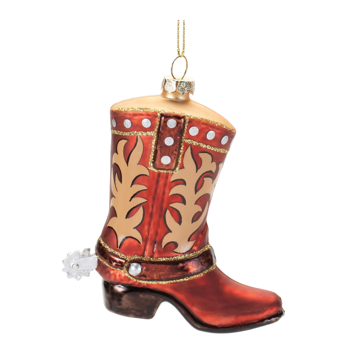 Glass cowboy boot ornament (set of 6)