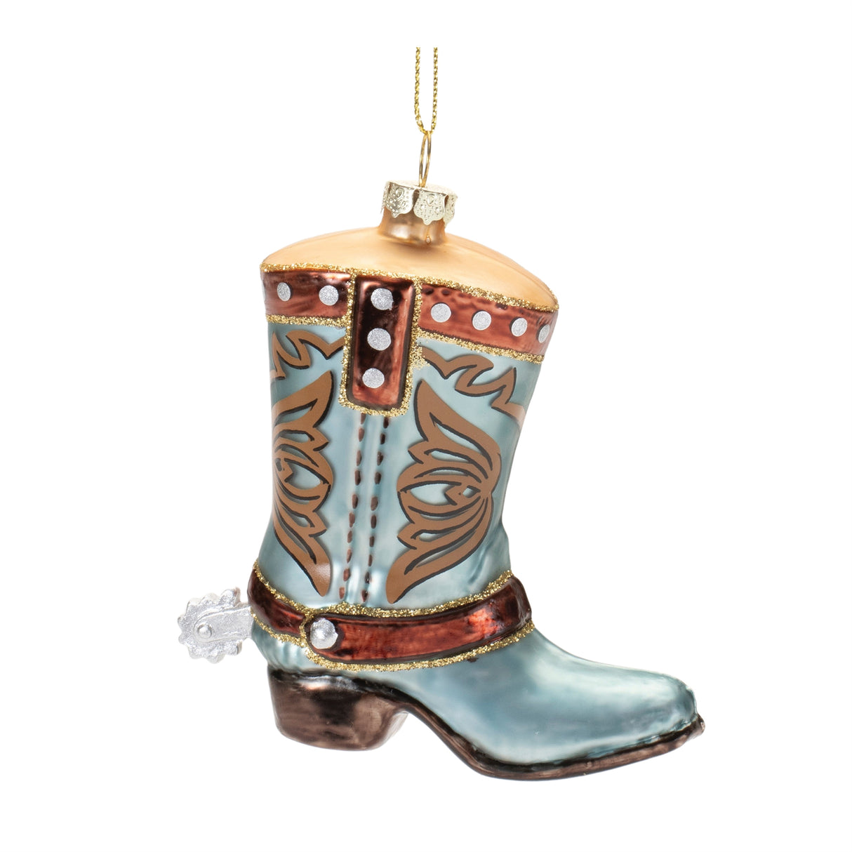 Glass cowboy boot ornament (set of 6)