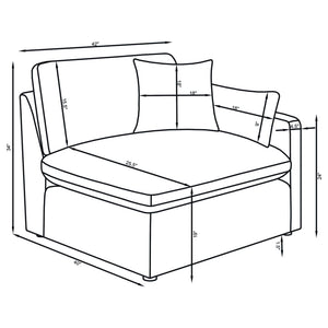 Greeley - 5 Piece Upholstered Modular Sectional Sofa - Ivory