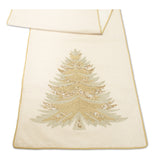 Bead embroidered pine tree table runner 72"l